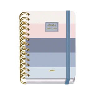 Dohe Premium Donna Agenda Escolar 26/27 - Formato A6 - Dia Pagina - Papel Offset Ahuesado 80g - Cubierta de Carton Plastificado - Espiral Metalica Dob