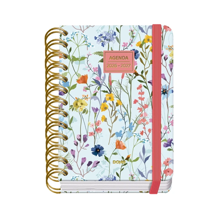 Dohe Premium Eden Agenda Escolar 26/27 - Formato A6 - Dia Pagina - Papel Offset Ahuesado 80g - Cubierta de Carton Plastificado - Espiral Metalica Dobl 1