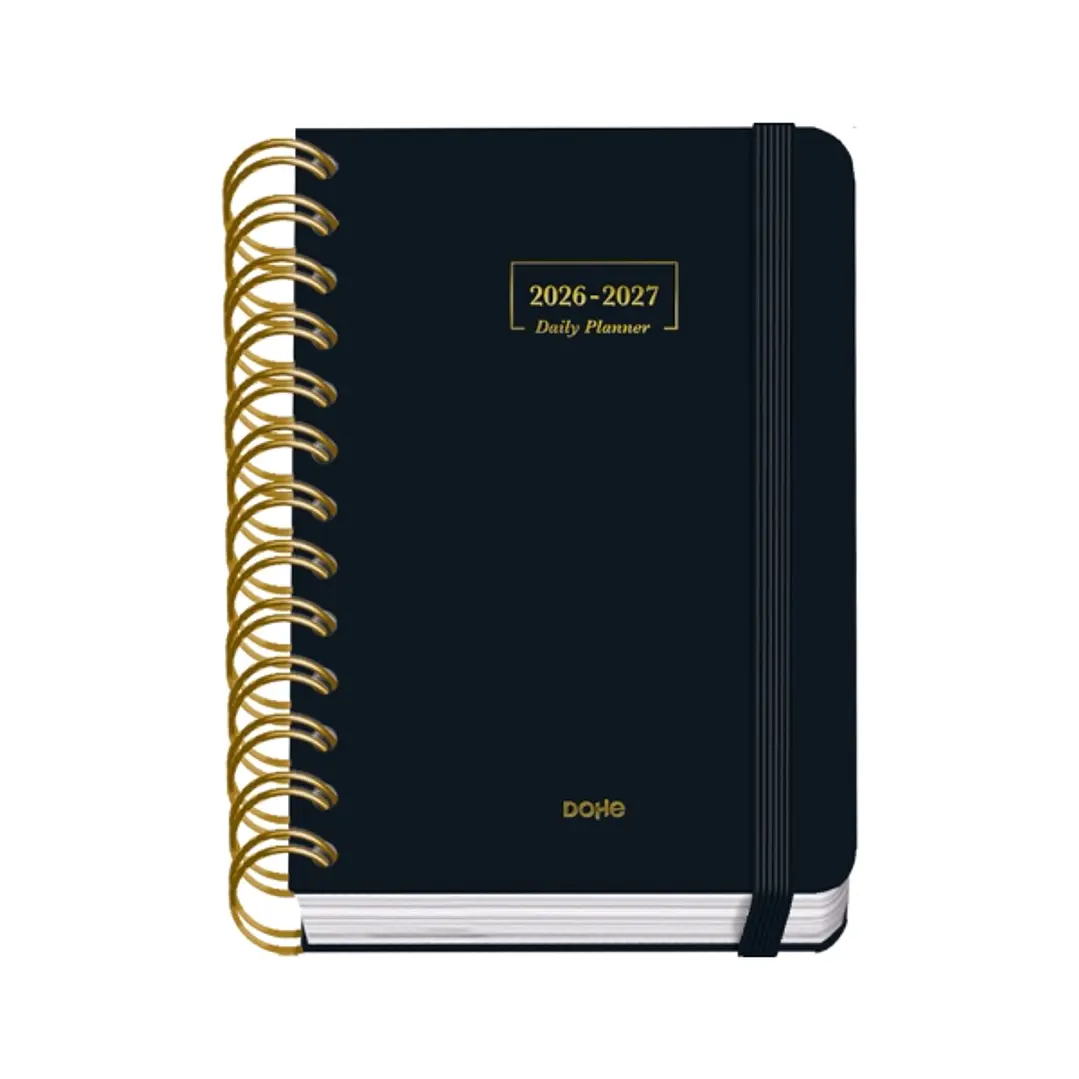 Dohe Premium Agenda Escolar 26/27 - Formato A6 - Dia Pagina - Papel Offset Ahuesado 80g - Cubierta de Carton Plastificado - Espiral Metalica Doble - G 1