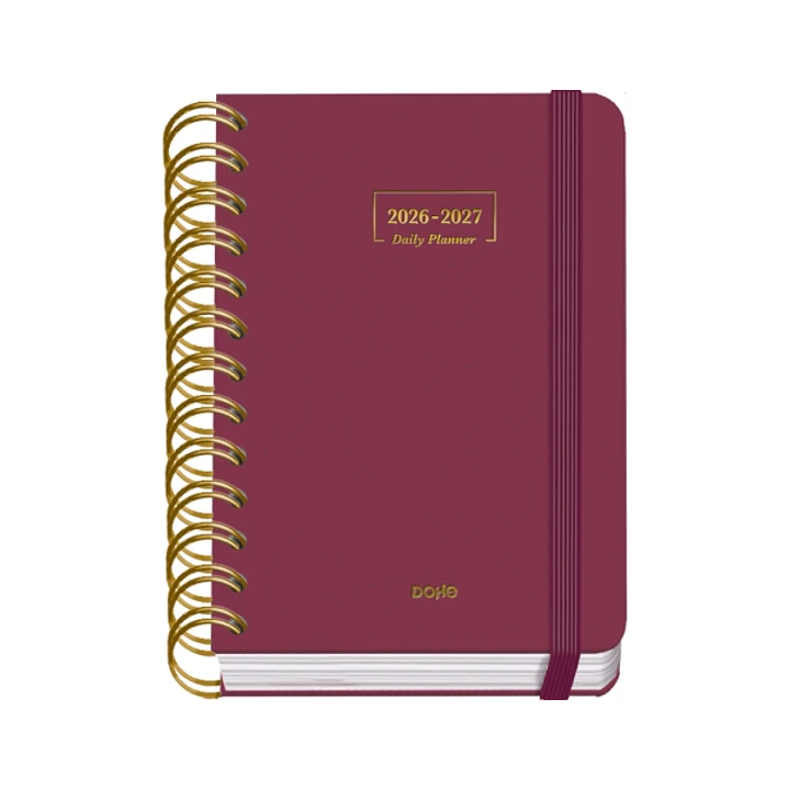 Dohe Premium Agenda Escolar 26/27 - Formato A6 - Dia Pagina - Papel Offset Ahuesado 80g - Cubierta de Carton Plastificado - Espiral Metalica Doble - G 1