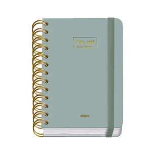 Dohe Premium Agenda Escolar 26/27 - Formato A6 - Dia Pagina - Papel Offset Ahuesado 80g - Cubierta de Carton Plastificado - Espiral Metalica Doble - G