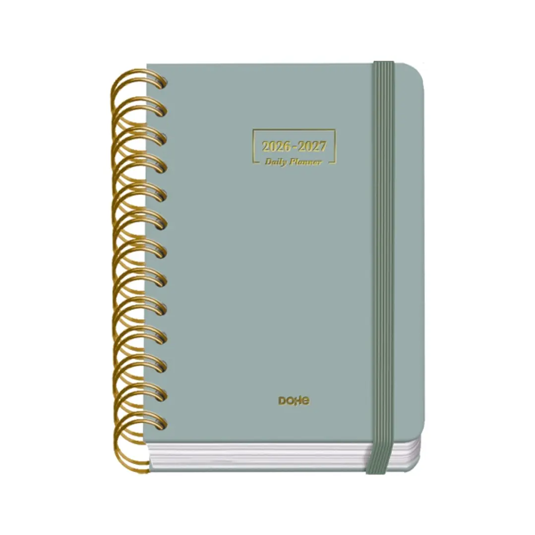Dohe Premium Agenda Escolar 26/27 - Formato A6 - Dia Pagina - Papel Offset Ahuesado 80g - Cubierta de Carton Plastificado - Espiral Metalica Doble - G 1