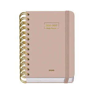 Dohe Premium Agenda Escolar 26/27 - Formato A6 - Dia Pagina - Papel Offset Ahuesado 80g - Cubierta de Carton Plastificado - Espiral Metalica Doble - G