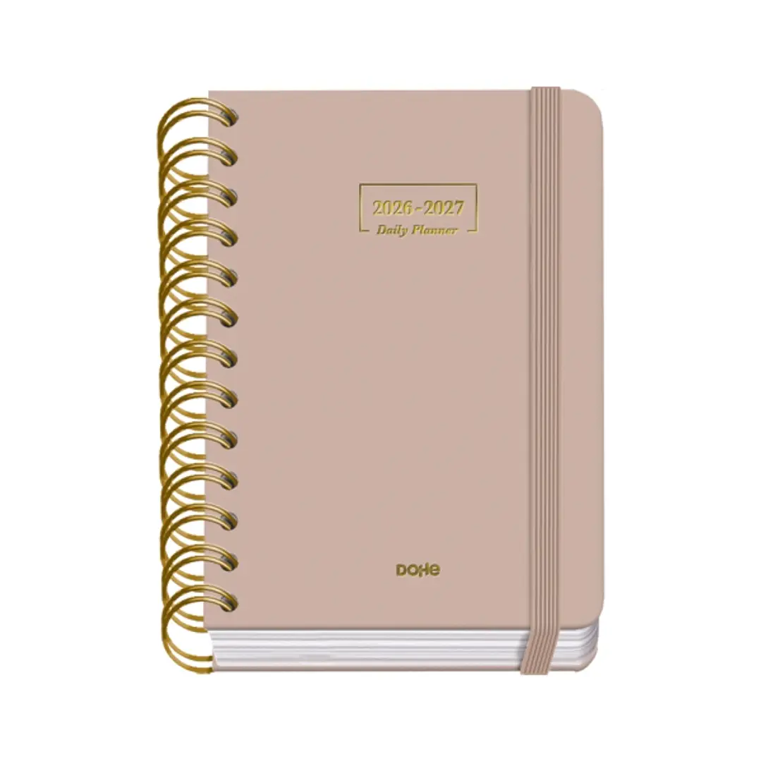 Dohe Premium Agenda Escolar 26/27 - Formato A6 - Dia Pagina - Papel Offset Ahuesado 80g - Cubierta de Carton Plastificado - Espiral Metalica Doble - G 1