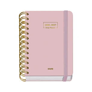 Dohe Premium Agenda Escolar 26/27 - Formato A6 - Dia Pagina - Papel Offset Ahuesado 80g - Cubierta de Carton Plastificado - Espiral Metalica Doble - G
