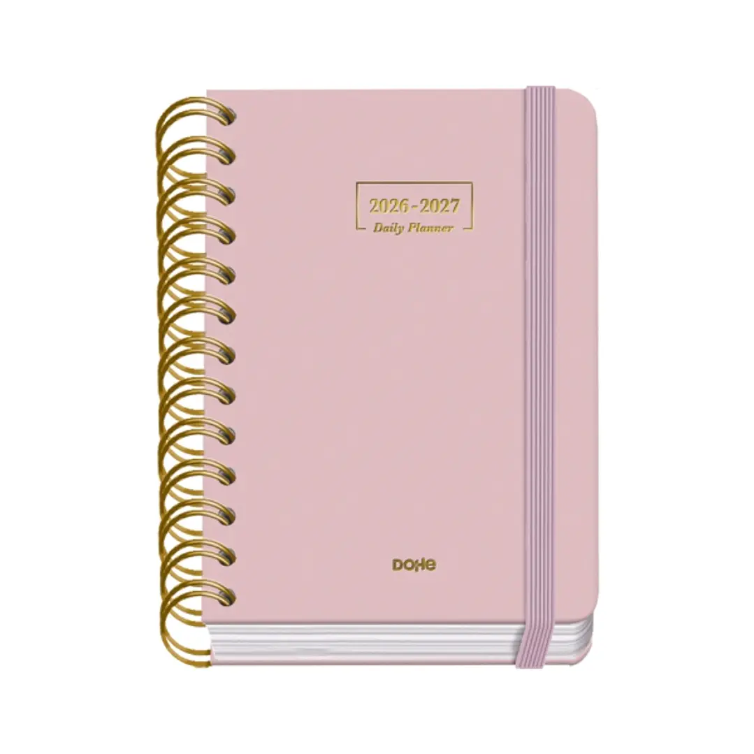 Dohe Premium Agenda Escolar 26/27 - Formato A6 - Dia Pagina - Papel Offset Ahuesado 80g - Cubierta de Carton Plastificado - Espiral Metalica Doble - G 1