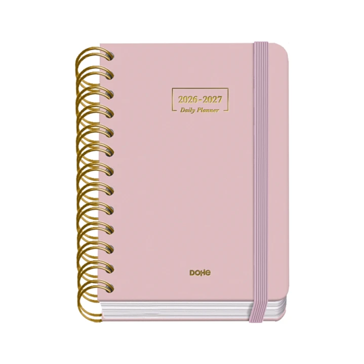Dohe Premium Agenda Escolar 26/27 - Formato A6 - Dia Pagina - Papel Offset Ahuesado 80g - Cubierta de Carton Plastificado - Espiral Metalica Doble - G 1