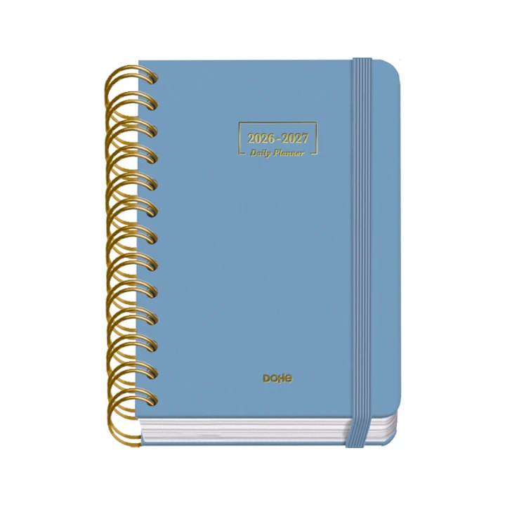 Dohe Premium Agenda Escolar 26/27 - Formato A6 - Dia Pagina - Papel Offset Ahuesado 80g - Cubierta de Carton Plastificado - Espiral Metalica Doble - G 1