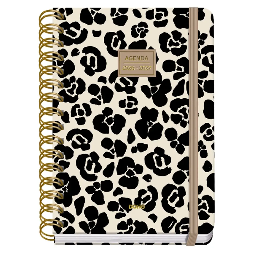Dohe Premium Wild Agenda Escolar 26/27 - Formato A5 - Semana Vista - Papel Offset Ahuesado 80g - Cubierta de Carton Plastificado - Espiral Metalica Do 1