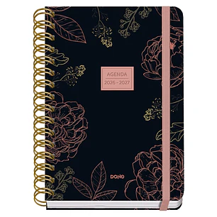 Dohe Premium Noir Agenda Escolar 26/27 - Formato A5 - Semana Vista - Papel Offset Ahuesado 80g - Cubierta de Carton Plastificado - Espiral Metalica Do