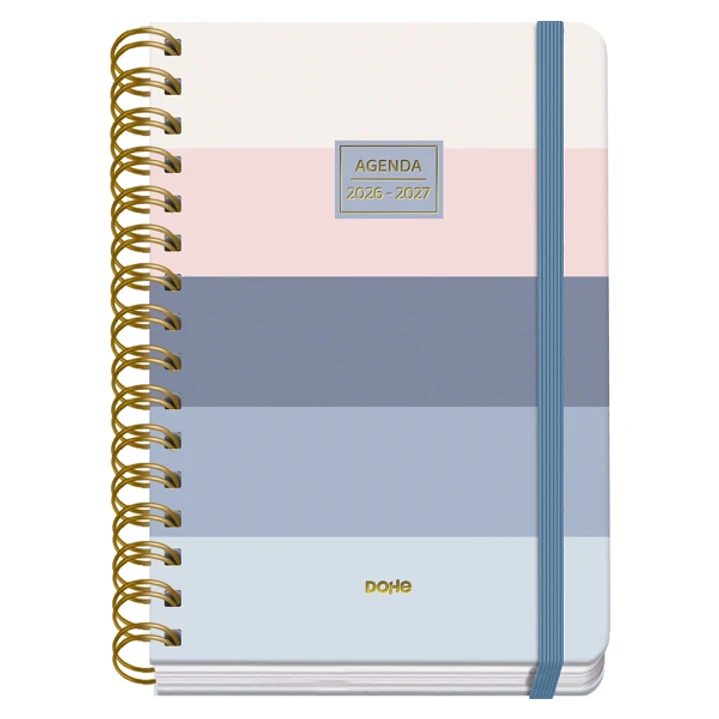 Dohe Premium Donna Agenda Escolar 26/27 - Formato A5 - Semana Vista - Papel Offset Ahuesado 80g - Cubierta de Carton Plastificado - Espiral Metalica D 1