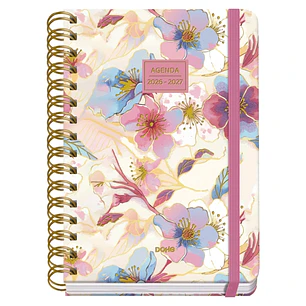 Dohe Premium Magnolia Agenda Escolar 26/27 - Formato A5 - Semana Vista - Papel Offset Ahuesado 80g - Cubierta de Carton Plastificado - Espiral Metalic