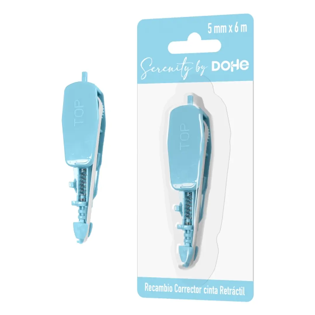 Dohe Serenity Recambio de Cinta Correctora - 5mm x 6m - Retractil - Color Azul 1