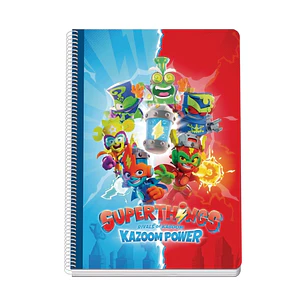 Dohe Superthings Cuaderno de Espiral Metalica - Formato A4 - 100 Hojas Offset de 90g - 5x5mm - Microperforadas - Banda de Color - Tapa Dura Plastifica
