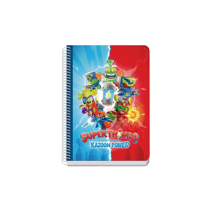 Dohe Superthings Cuaderno de Espiral Metalica - Formato A5 - 100 Hojas Offset de 90g - 5x5mm - Microperforadas - Banda de Color - Tapa Dura Plastifica 1