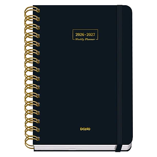 Dohe Premium Agenda Escolar 26/27 - Formato A5 - Dia Pagina - Papel Offset Ahuesado 80g - Cubierta de Carton Plastificado - Espiral Metalica Doble - G