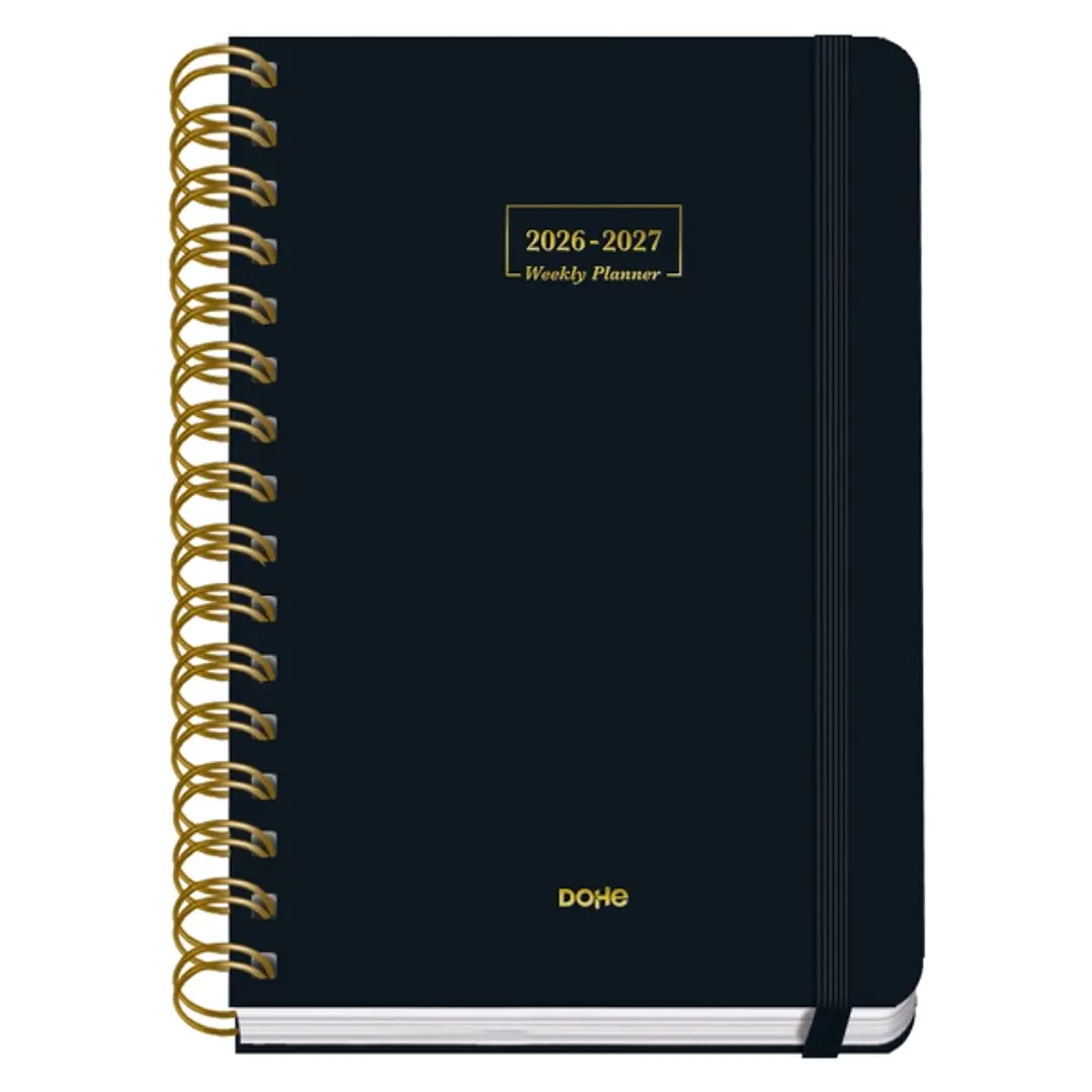 Dohe Premium Agenda Escolar 26/27 - Formato A5 - Dia Pagina - Papel Offset Ahuesado 80g - Cubierta de Carton Plastificado - Espiral Metalica Doble - G 1