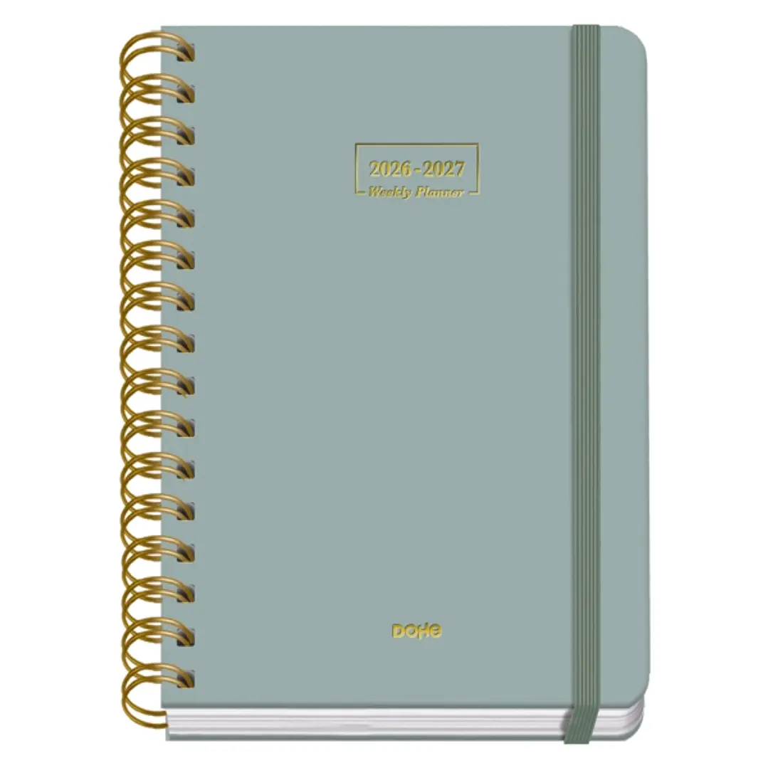 Dohe Premium Agenda Escolar 26/27 - Formato A5 - Dia Pagina - Papel Offset Ahuesado 80g - Cubierta de Carton Plastificado - Espiral Metalica Doble - G 1