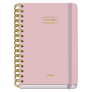 Dohe Premium Agenda Escolar 26/27 - Formato A5 - Dia Pagina - Papel Offset Ahuesado 80g - Cubierta de Carton Plastificado - Espiral Metalica Doble - G