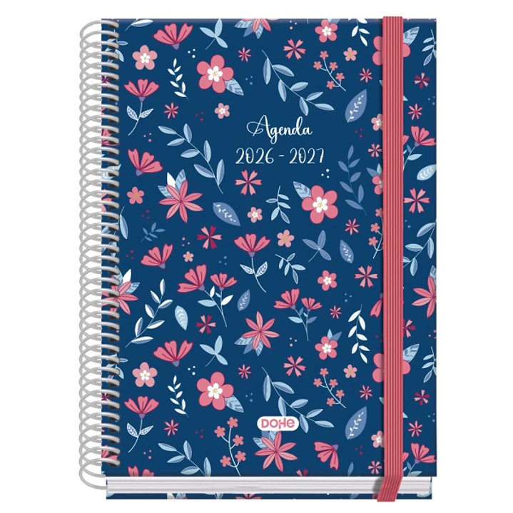 Dohe Prime Lovely Agenda Escolar 26/27 - Formato A5 - Dia Pagina - Papel Offset Ahuesado 70g - Cubierta de Carton Plastificado - Espiral - Goma - 15x2 1