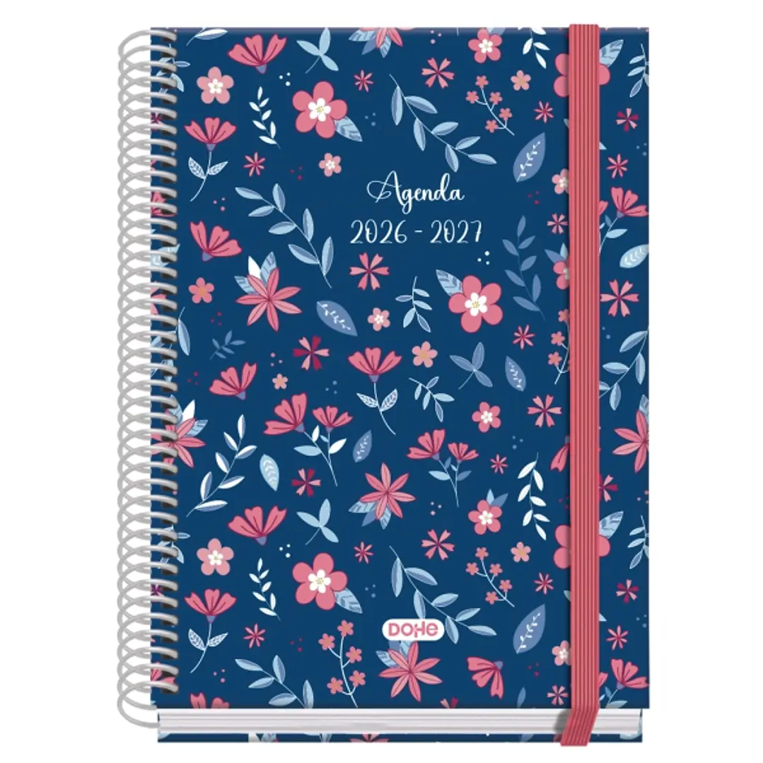 Dohe Prime Lovely Agenda Escolar 26/27 - Formato A5 - Semana Vista - Papel Offset Ahuesado 70g - Cubierta de Carton Plastificado - Espiral - Goma - 15 1