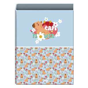 Dohe Capi Flower Carpeta con 4 Anillas de 40mm - Formato Folio - Guardas Impresas - Cubierta de Carton Plastificado - 26x34x6cm - Multicolor