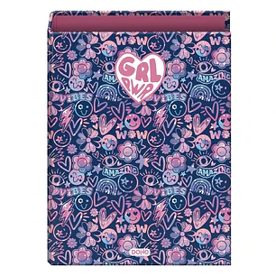 Dohe Girl Power Carpeta con 4 Anillas de 40mm - Formato Folio - Guardas Impresas - Cubierta de Carton Plastificado - 26x34x6cm - Multicolor