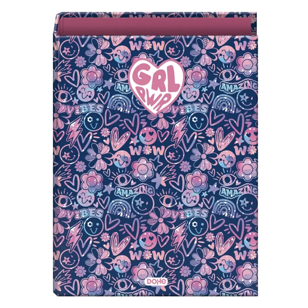 Dohe Girl Power Carpeta con 4 Anillas de 40mm - Formato Folio - Guardas Impresas - Cubierta de Carton Plastificado - 26x34x6cm - Multicolor 1