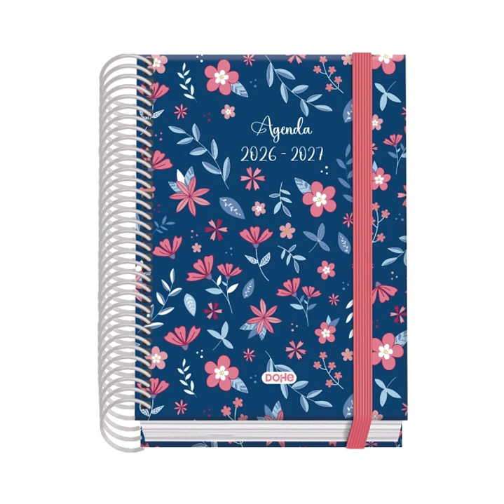 Dohe Prime Lovely Agenda Escolar 26/27 - Formato A6 - Dia Pagina - Papel Offset Ahuesado 70g - Cubierta de Carton Plastificado - Espiral - Goma - 12x1 1