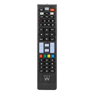 Ewent EW1577 Mando Universal para Lg, Samsung, Sony, Hisense y TCL - Preconfigurado - Botones NetTV y Smart Video - Color Negro