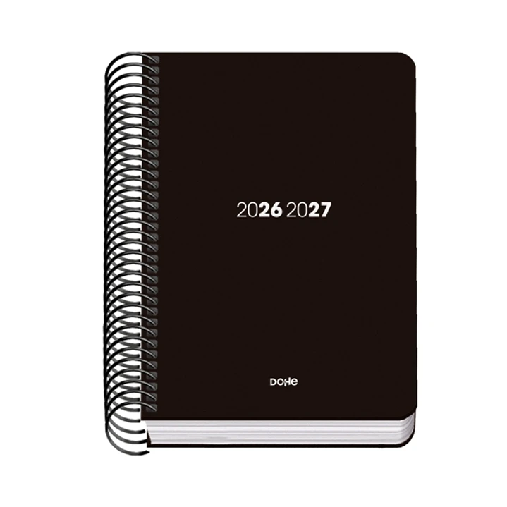 Dohe Basic Element Agenda Escolar 26/27 - Formato A6 - Dia Pagina - Papel Offset Ahuesado 70g - Cubierta de Carton Plastificado - Espiral Metalica - G 1