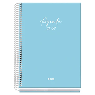 Dohe Basic Serenity Agenda Escolar 26/27 - Formato A5 - Dia Pagina - Papel Offset Ahuesado 70g - Cubierta de Carton Plastificado - Espiral Metalica - 
