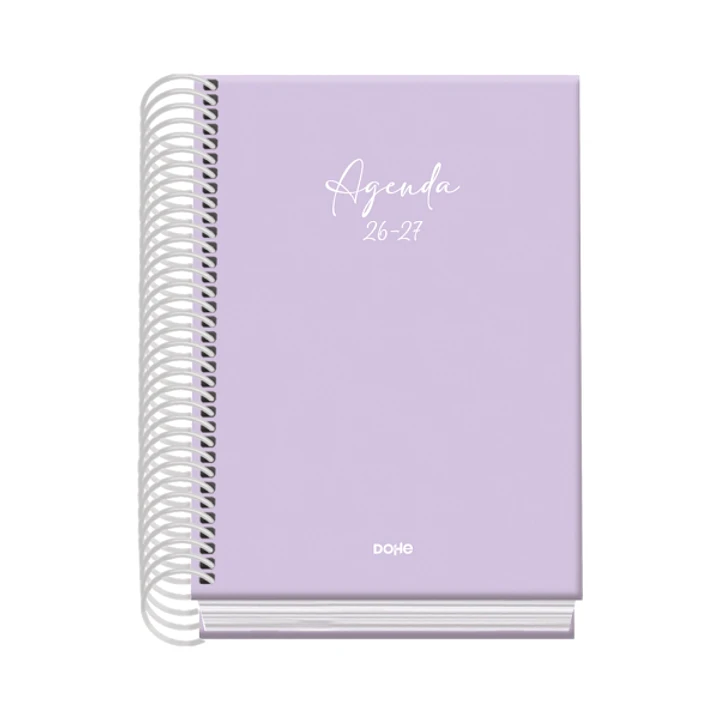 Dohe Basic Serenity Agenda Escolar 26/27 - Formato A6 - Dia Pagina - Papel Offset Ahuesado 70g - Cubierta de Carton Plastificado - Espiral Metalica -  1