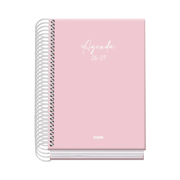 Dohe Basic Serenity Agenda Escolar 26/27 - Formato A6 - Dia Pagina - Papel Offset Ahuesado 70g - Cubierta de Carton Plastificado - Espiral Metalica -  1