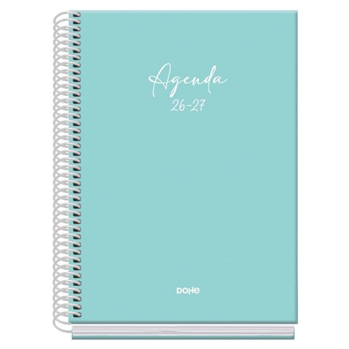 Dohe Basic Serenity Agenda Escolar 26/27 - Formato A5 - Semana Vista - Papel Offset Ahuesado 70g - Cubierta de Carton Plastificado - Espiral Metalica  1