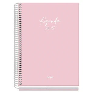 Dohe Basic Serenity Agenda Escolar 26/27 - Formato A5 - Semana Vista - Papel Offset Ahuesado 70g - Cubierta de Carton Plastificado - Espiral Metalica 