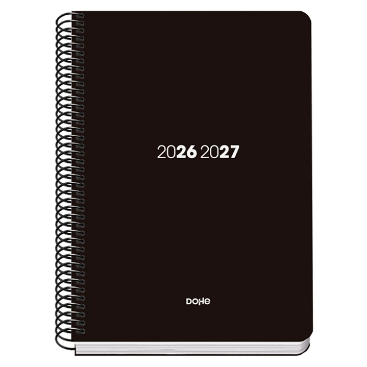 Dohe Basic Element Agenda Escolar 26/27 - Formato A5 - Dia Pagina - Papel Offset Ahuesado 70g - Cubierta de Carton Plastificado - Espiral Metalica - G 1