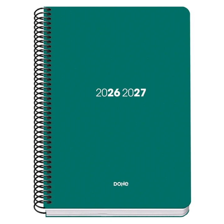 Dohe Basic Element Agenda Escolar 26/27 - Formato A5 - Dia Pagina - Papel Offset Ahuesado 70g - Cubierta de Carton Plastificado - Espiral Metalica - G 1
