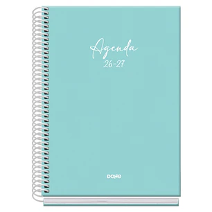 Dohe Basic Serenity Agenda Escolar 26/27 - Formato A5 - Dia Pagina - Papel Offset Ahuesado 70g - Cubierta de Carton Plastificado - Espiral Metalica - 