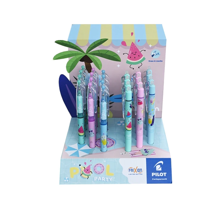 Pilot Pool Party Expositor de 12 Boligrafos Frixion Ball + 12 Boligrafos Frixion Ball Clicker - Borrables - Recargables - Colores Surtidos 1