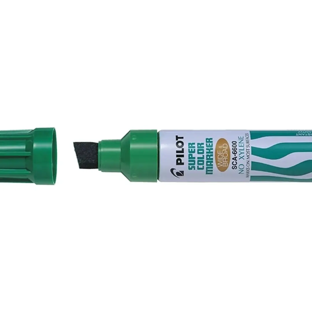 Pilot Super Color 6600 Rotulador Permanente Multisuperficie Extragrueso - Punta Biselada Extragruesa de Fibra - Tinta Base Alcohol Libre de Xileno - C 1
