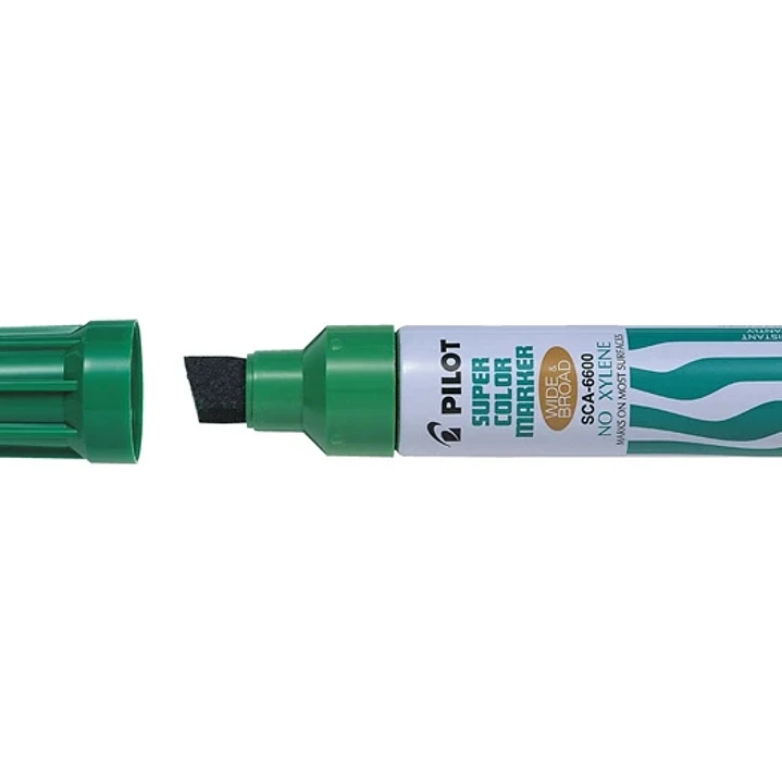 Pilot Super Color 6600 Rotulador Permanente Multisuperficie Extragrueso - Punta Biselada Extragruesa de Fibra - Tinta Base Alcohol Libre de Xileno - C 1
