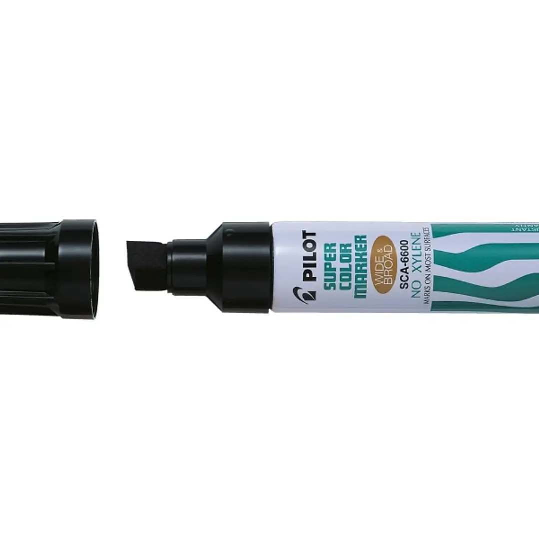 Pilot Super Color 6600 Rotulador Permanente Multisuperficie Extragrueso - Punta Biselada Extragruesa de Fibra - Tinta Base Alcohol Libre de Xileno - C 1