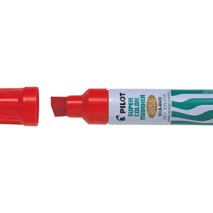 Pilot Super Color 6600 Rotulador Permanente Multisuperficie Extragrueso - Punta Biselada Extragruesa de Fibra - Tinta Base Alcohol Libre de Xileno - C 1
