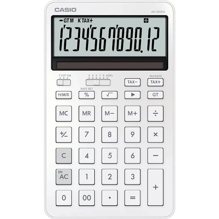 Casio JW-200DQ Calculadora de Sobremesa Compacta con Pantalla LCD de 12 Digitos - Calculo de Impuestos, Porcentajes, Raiz Cuadrada etc... - Alimentaci 1