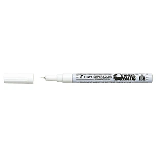 Pilot Super Color Rotulador Permanente Fino - Punta de 1mm de Poliacetal - Tinta muy Densa y Opaca - Cuerpo Metalico - Color Blanco