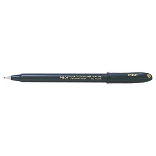Pilot Super Color Rotulador Permanente Ultra Fino - Punta de Poliacetal 1mm - Libre de Xileno - Color Negro