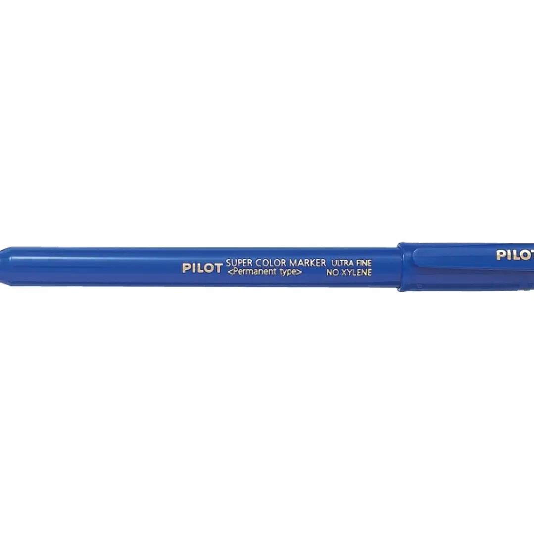 Pilot Super Color Rotulador Permanente Ultra Fino - Punta de Poliacetal 1mm - Libre de Xileno - Color Azul 1