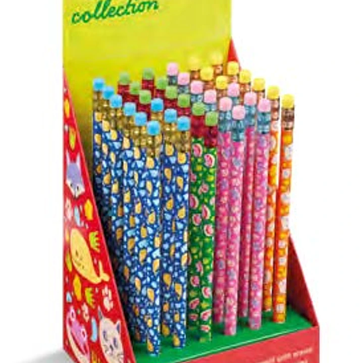 Carioca Wild Collection Expositor con 36 Lapices HB con Goma de Diferentes Colores - Divertidos Diseños de Animales 1