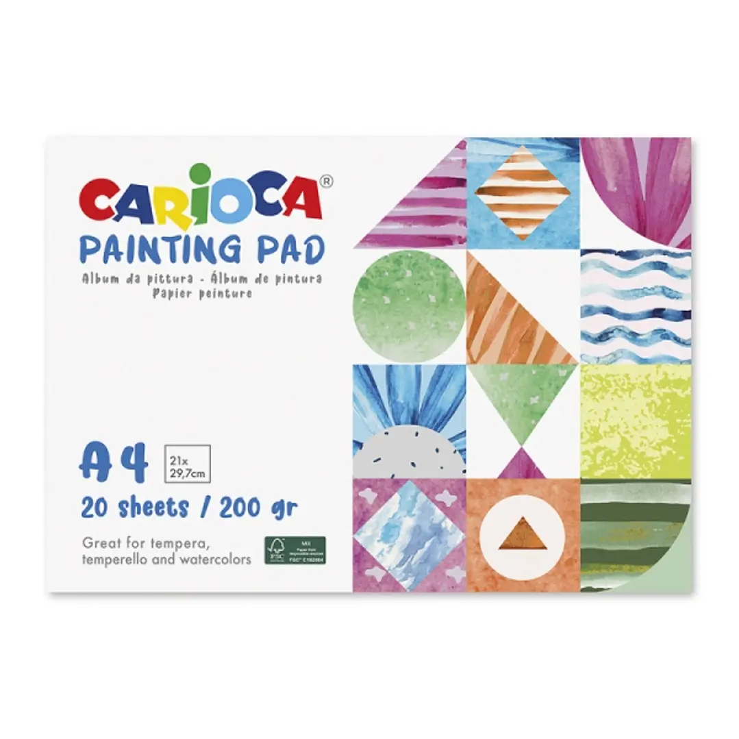 Carioca Bloc de Pintura A4 con 20 Hojas - Papel de 200gr - No Deja que los Colores Traspasen 1